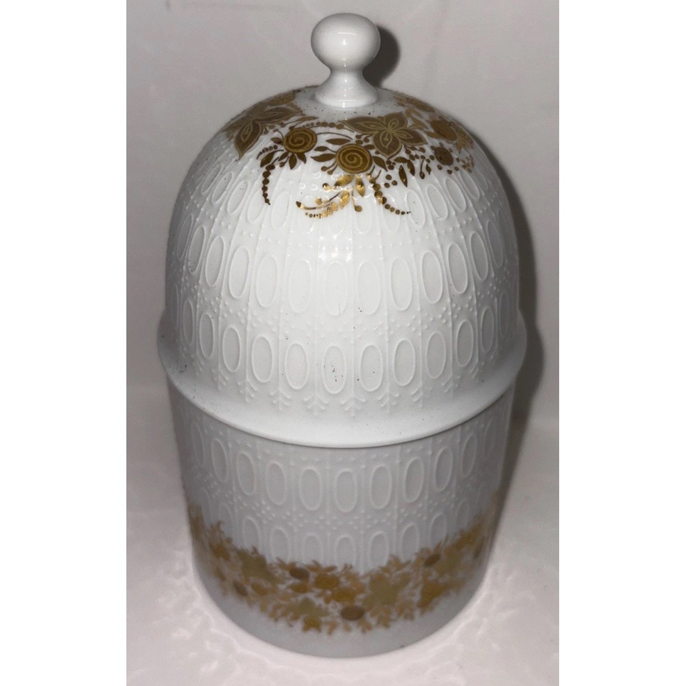 Vintage Bjorn Wiinbald Rosenthal Studiolinie Romanze Box W Domed Lid Gold Floral